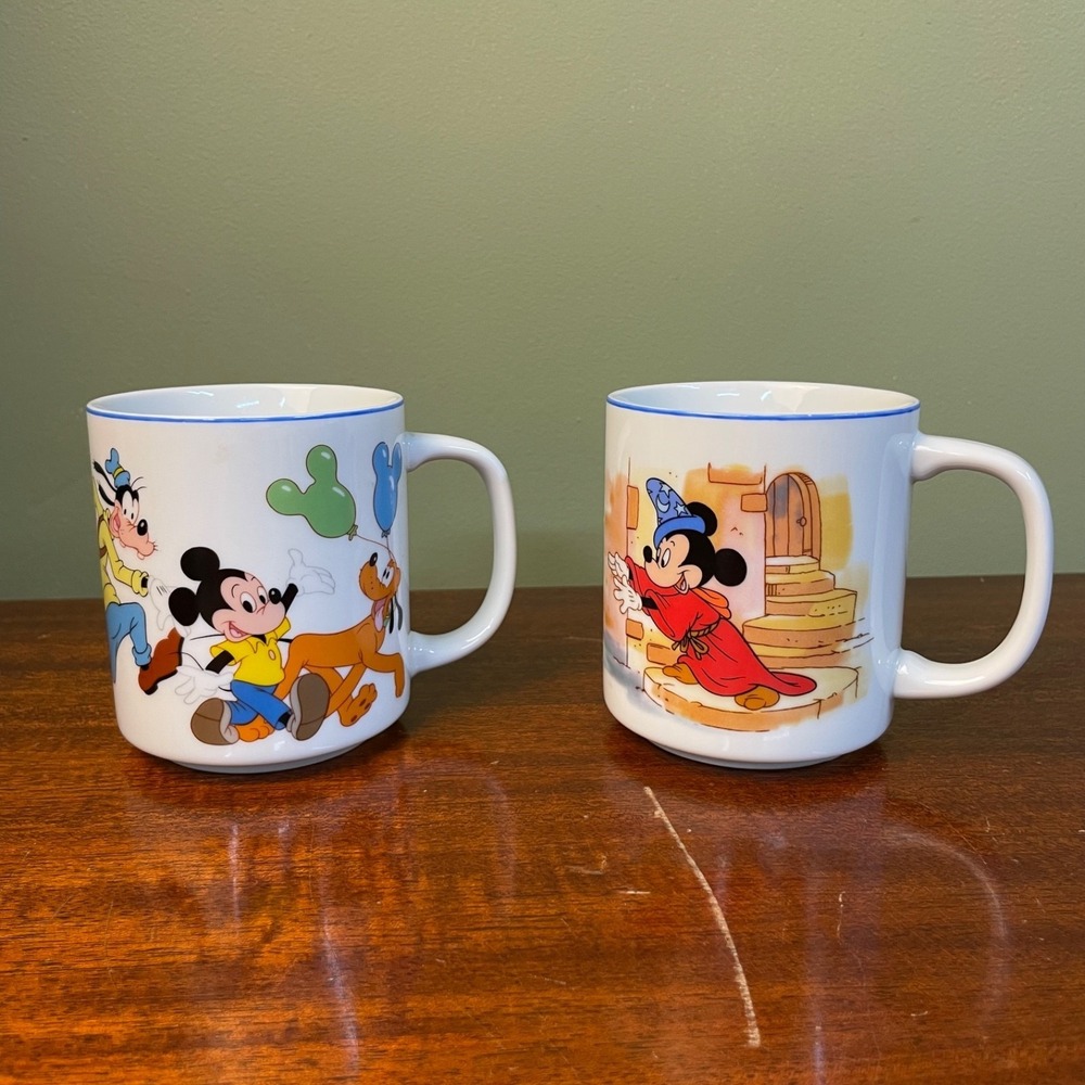 VTG Disney World Mickey Wizard & Friends Parade Mugs Minnie Donald Goofy Pluto - Picture 2 of 6